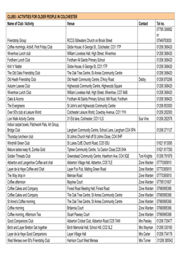 Older People Activities in Colchester