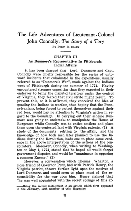 The Life Adventures of Lieutenants Colonel John Connolly: the Story of a Tory Percy B