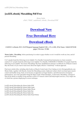 [Cejze.Ebook] Maxalding Pdf Free