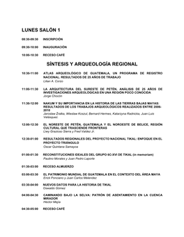 Lunes Salón 1 Síntesis Y Arqueología Regional