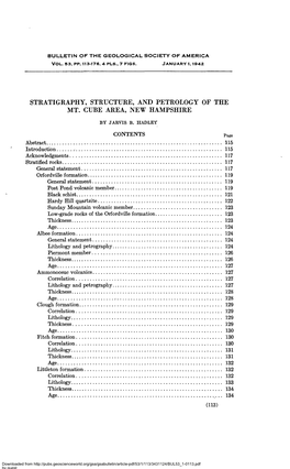 Stratigraphy, Structure, and Petrology of the Mt. Cube Area, New Hampshire by Jarvis B