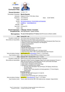 Europass Curriculum Vitae