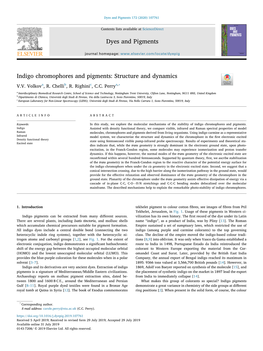 Indigo Chromophores and Pigments Structure and Dynamics