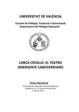 Lorca Criollo: El Teatro Emergente Caboverdiano