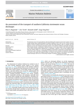 An Assessment of the Transport of Southern California Stormwater Ocean Discharges ⇑ Peter A