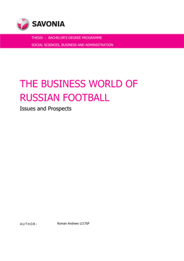 The Business World of Russian Football