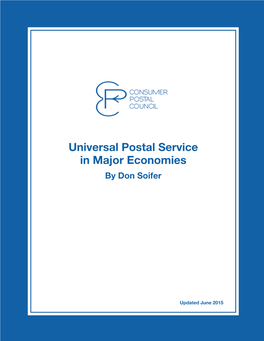 Universal Postal Service in Major Economies by Don Soifer