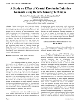 A Study on Effect of Coastal Erosion in Dakshina Kannada Using Remote Sensing Technique