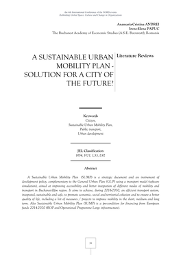 A Sustainable Urban Mobility Plan
