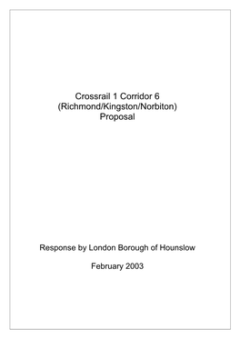 Crossrail 1 Corridor 6 (Richmond/Kingston/Norbiton) Proposal