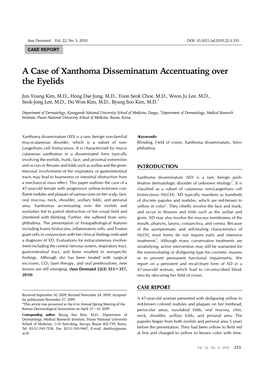 A Case of Xanthoma Disseminatum Accentuating Over the Eyelids