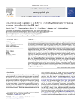 Semantic Integration Processes at Different Levels of Syntactic Hierarchy During Sentence Comprehension: an ERP Study