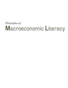 Principles of Macroeconomic Literacy