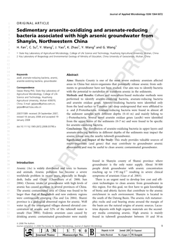 Sedimentary Arsenite-Oxidizing and Arsenate-Reducing Bacteria