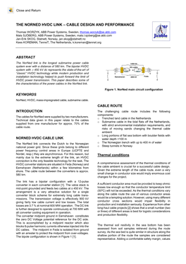 The Norned Hvdc Link – Cable Design and Performance