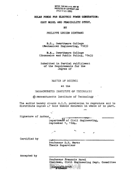 Cost Model and Feasibility Study. by Philippe Lucien Dintrans