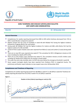 Republic of South Sudan EARLY WARNING and DISEASE