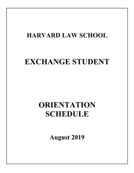 Exchange Student Orientation Booklet