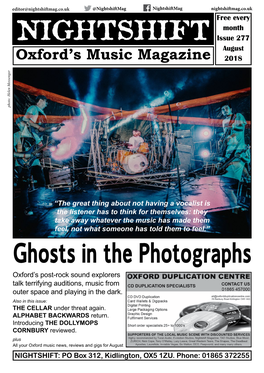 Ghosts in the Photographs Oxford’S Post-Rock Sound Explorers Talk Terrifying Auditions, Music from Outer Space and Playing in the Dark