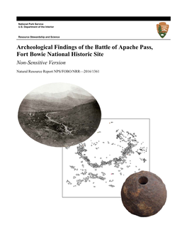 Archeological Findings of the Battle of Apache Pass, Fort Bowie National Historic Site Non-Sensitive Version