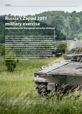 Russia's Zapad 2017 Military Exercise