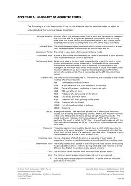 Appendix a - Glossary of Acoustic Terms