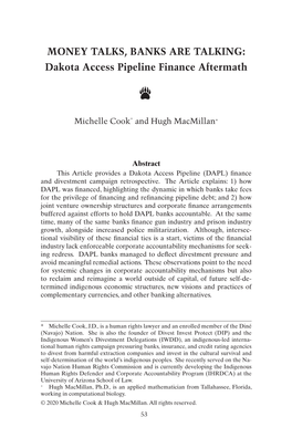 MONEY TALKS, BANKS ARE TALKING: Dakota Access Pipeline Finance Aftermath
