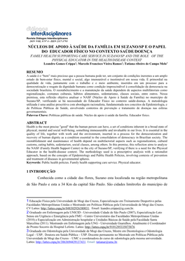 Núcleos De Apoio À Saúde Da Família Em Suzano/Sp E O Papel Do