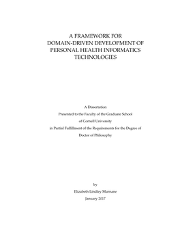 A Framework for Domain-Driven Development of Personal Health Informatics Technologies