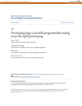 Developing Large-Scale Field-Programmable Analog Arrays for Rapid Prototyping Tyson S