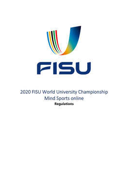 2020 FISU World University Championship Mind Sports Online Regulations
