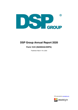DSP Group Annual Report 2020