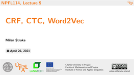 CRF, CTC, Word2vec