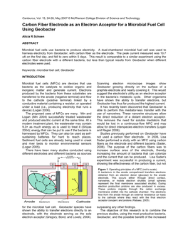 Carbon Fiber Electrode As an Electron Acceptor for a Microbial Fuel Cell Using Geobacter