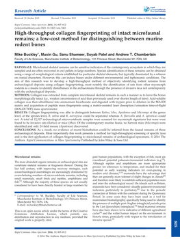 High-Throughput Collagen Fingerprinting of Intact Microfaunal Remains