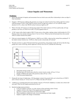 Linear Impulse and Momentum