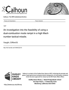 An Investigation Into the Feasibility of Using a Dual-Combustion Mode Ramjet in a High Mach Number Tactical Missile