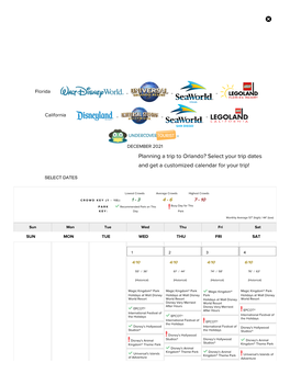 Orlando Crowd Calendar