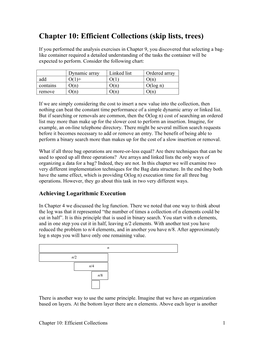 Chapter 10: Efficient Collections (Skip Lists, Trees)