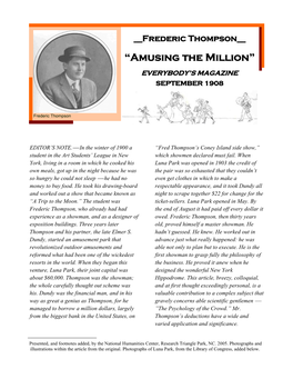 Frederic Thompson, "Amusing the Million," Everybody's Magazine
