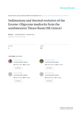 Perri Et Al. 2015. Sedimentary and Thermal Evolution of The