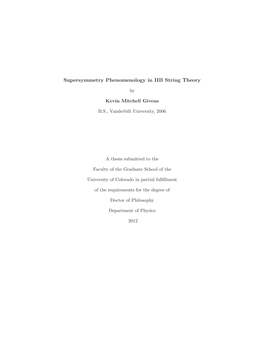Supersymmetry Phenomenology in IIB String Theory