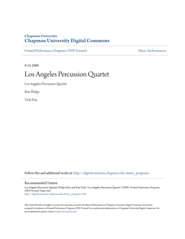 Los Angeles Percussion Quartet Los Angeles Percussion Quartet