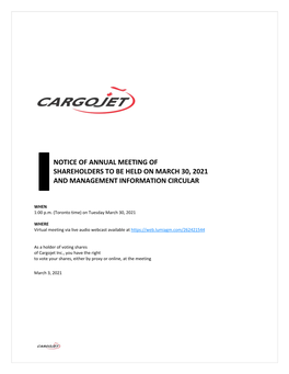 Notice of Meeting and Information Circular