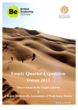 Empty Quarter Expedition Oman 2013