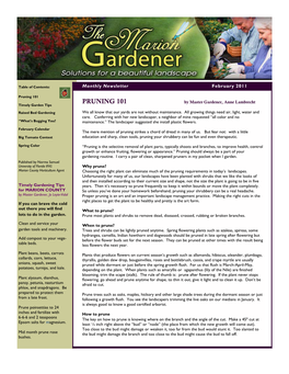 Marion Gardener Newsletter