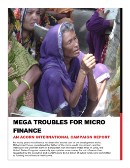 Mega Troubles for Micro Finance an Acorn International Campaign Report