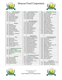 Muncan-Food-Corp Price List July 2015 Sheet1.Pdf