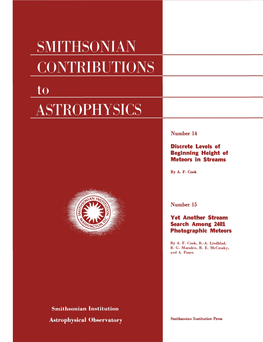 Smithsonian Contributions Astrophysics