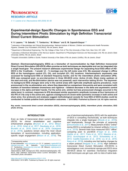Experimental-Design Specific Changes in Spontaneous EEG And
